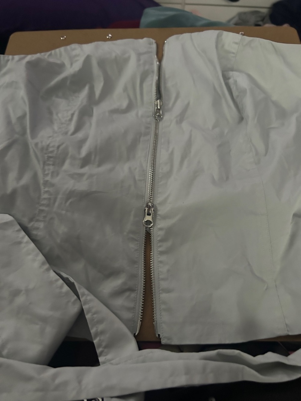 Eloquii White Strapless Zip-Front Crop Top